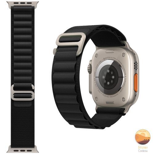 Bracelet Remplacement alpine Loop pour Apple Watch Serie 8 7 6 5 4 3 2 SE ultra Noir sticker
 Fiche Technique et Prix au Maroc