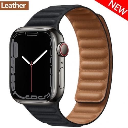 Bracelet à boucle magnétique en cuir 42/44/45/49mm pour Apple Watch
 Fiche Technique et Prix au Maroc