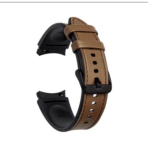 Bracelet de rechange en  cuir et silicone 20mm pour Samsung Galaxy Watch 5/5 Pro 40mm/45mm/44mm Galaxy Watch 4 Classic  /40mm/42mm/44mm/46mm  **La montre n'est pas incluse**
 Fiche Technique et Prix au Maroc