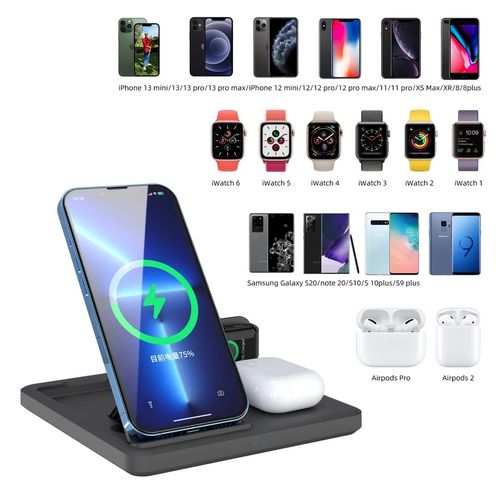 Charge rapide 3 en 1 chargeur sans fil pour Iphone Apple Watch Airpods Pro
 Fiche Technique et Prix au Maroc