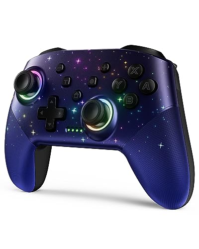 Contrôleur de commutateur, contrôleur Pro sans fil LED Star pour Switch/Lite/OLED, contrôleur multi-plateforme Windows PC/IOS/Android avec 9 couleurs de lumière RVB froide/programmabele/mouvement/vibration/turbo/réveil
 Avis, Fiche Technique et Prix au Maroc