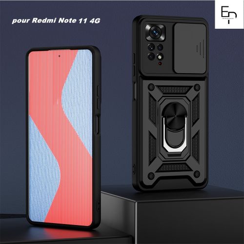 Coque Redmi note 11 4G Antichoc + Ring 360° Magnétique/Protection Caméra
 Fiche Technique et Prix au Maroc