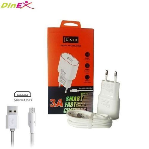 DINEX Chargeur Murale Secteur 3A charge rapide intelligente avec câble Micro USB-Blanc
 Fiche Technique et Prix au Maroc