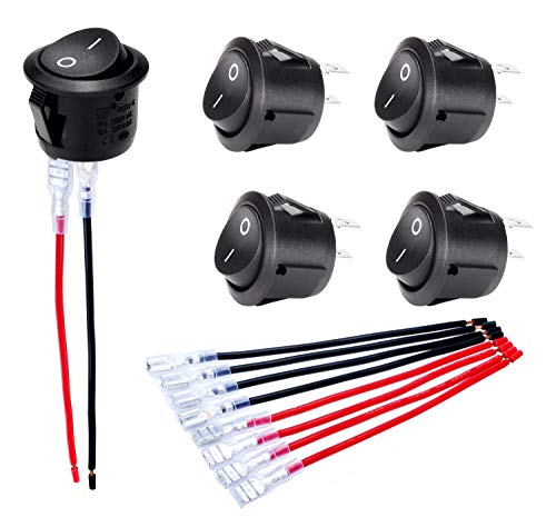 DaierTek KCD1-5Pack ON Off interrupteurs à bascule ronds SPST 20 mm Mini 12 V DC Mini interrupteur à bascule circulaire 12 V pour voiture automobile RV interrupteur à 2 broches 120 V filaire
 Avis, Fiche Technique et Prix au Maroc