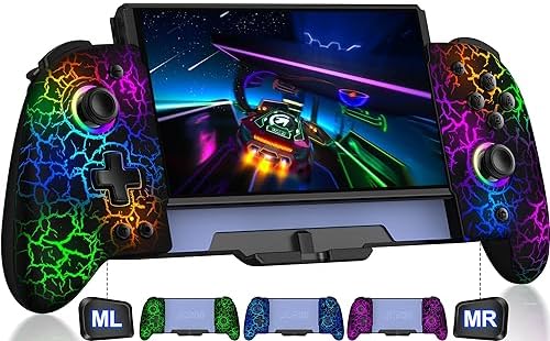 Gammeefy Contrôleur Joypad monobloc, contrôleur de commutateur sans fil pour Switch/OLED avec boutons lumineux, le contrôleur Switch Pro est conçu de manière ergonomique avec Turbo, fonction de connexion en un clic
 Avis, Fiche Technique et Prix au Maroc