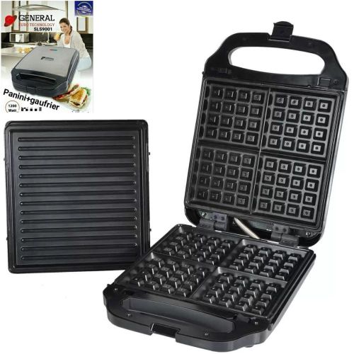 General Gaufrier multifonction de 2 plaques grill Panini Presse à sandwich maker 1200w
 Fiche Technique et Prix au Maroc
