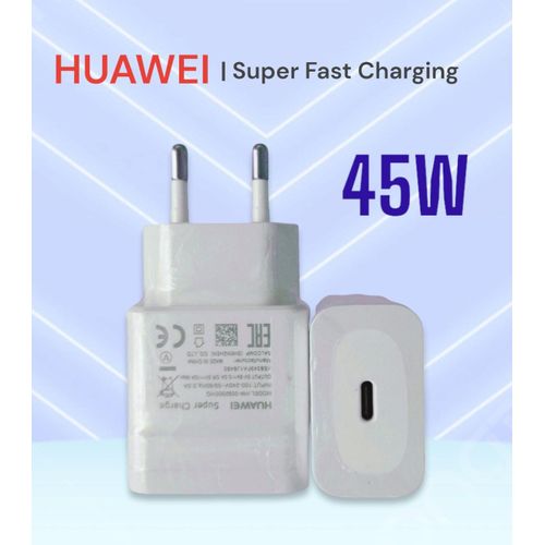 Huawei Adaptateur chargeur rapide 45W avec câble USB type C
 Fiche Technique et Prix au Maroc
