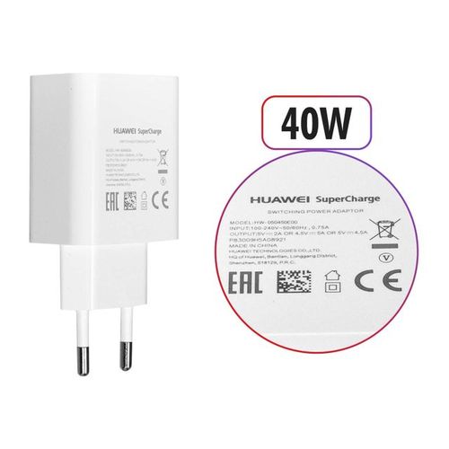 Huawei Chargeur 40W Charge Turbo charge rapide Avec Cable type-c
 Fiche Technique et Prix au Maroc
