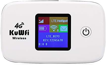 KuWFi 4G LTE Mobile WiFi Hotspot Appareils de routeur Internet sans fil débloqués avec emplacement pour carte SIM pour le support de voyage B1/B3/B5/B7/B8/B20 en Europe, Caraïbes et Afrique
 Avis, Fiche Technique et Prix au Maroc