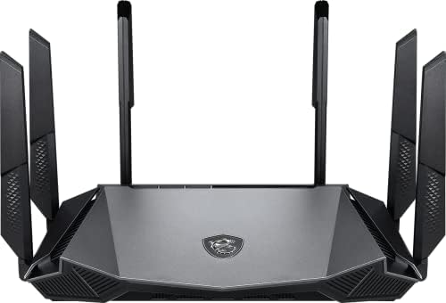 MSI Radix AX6600 Routeur de jeu tri-bande WiFi 6, AI QoS, processeur quadricœur 1,8 GHz, MU-MIMO, Gigabit sans fil, 8 flux, haute vitesse longue portée
 Avis, Fiche Technique et Prix au Maroc