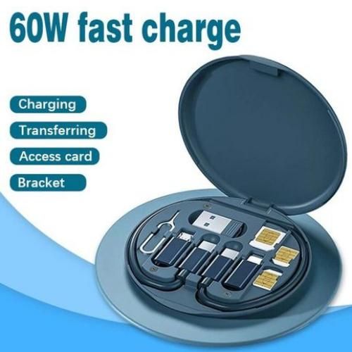 Mini boîte de rangement de câbles de données 60W, charge rapide, multifonction
 Fiche Technique et Prix au Maroc