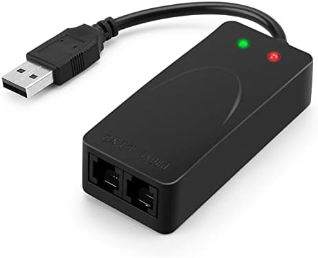 Modem externe V.90 V.92 de données de télécopie vocale USB 56K avec deux ports, compatible avec Windows 98SE/2000/ME/XP/Vista/Win 7 et prise en charge de la numérotation automatique, de la numérotation par tonalité et impulsion, réponse automatique, recyclage automatique (noir Couleur)
 Avis, Fiche Technique et Prix au Maroc