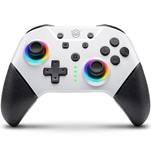 NYXI Contrôleur de commutateur avec joystick à effet Hall, commutateur de contrôleur Pro pour Nintendo Switch/Lite/OLED, contrôleur à effet Hall avec lumière RVB, programmable, Turbo, Vibration, réveil
 Avis, Fiche Technique et Prix au Maroc