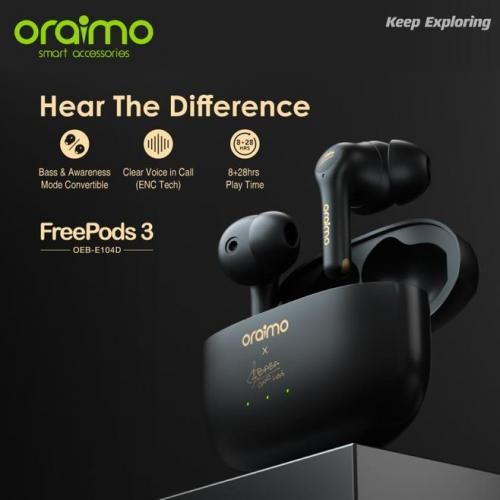 Oraimo freepods 3 - nouvelle génération - écouteurs Sans Fil Avec Micro - Noir
 Fiche Technique et Prix au Maroc