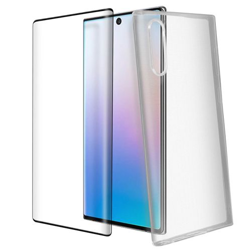 Pack Protection 360° : Coque Silicone Gel + Film Verre Trempé Ceramics - Transparent contour Noir Samsung Note 10
 Fiche Technique et Prix au Maroc