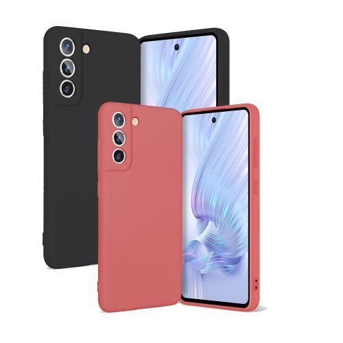 Pack, comaptible avec  Samsung Galaxy S21 FE ,silicone protége Max, Noir+Rouge
 Fiche Technique et Prix au Maroc