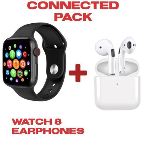 Pack écouteur bluetooth pro 4 + smart watch T55 pro max , 2 bracelet
 Fiche Technique et Prix au Maroc