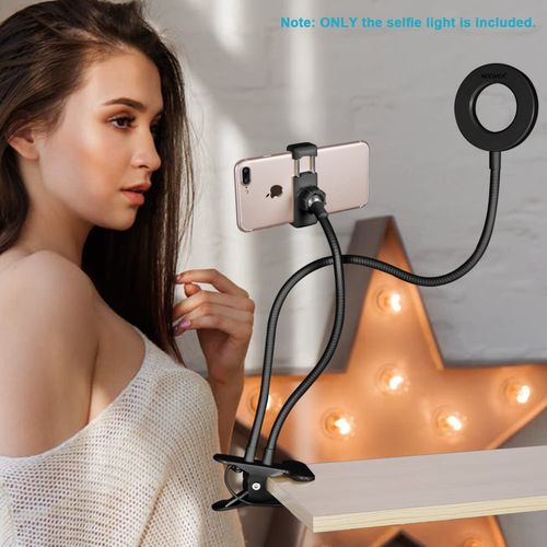 Ring Light LED Selfie + Support Téléphone + Clip de Bureau, Cuisine - Pour Maquillage, Live, Facebook,instagram, Tiktok, Youtube
 Fiche Technique et Prix au Maroc