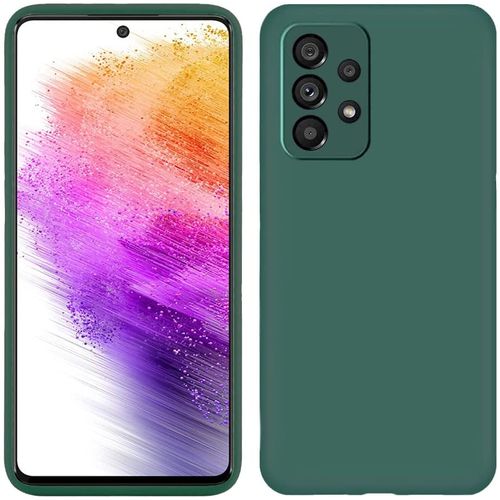 Samsung A73 5G Coque Silicone Vert fonce + 1 Verres Trempes Noir
 Fiche Technique et Prix au Maroc
