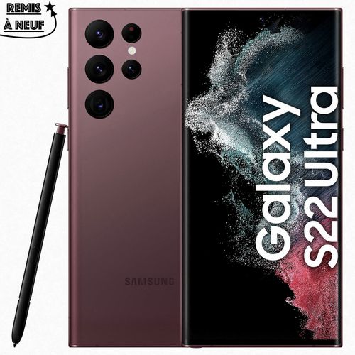 Samsung Galaxy S22 Ultra 5G - Bordeaux (12Go / 256Go) Ecran AMOLED 120Hz - Remis à neuf
 Fiche Technique et Prix au Maroc