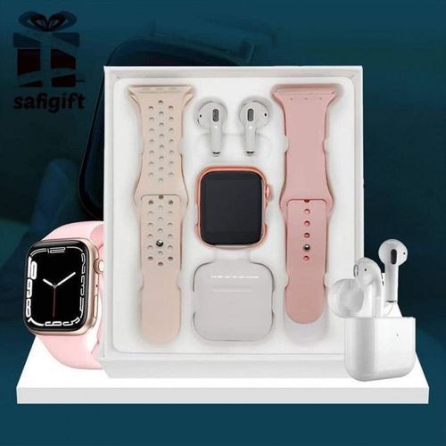 Smart Watch w26 PRO MAX + Écouteurs Bluetooth sans fil +2 Bracelets- ROSE
 Fiche Technique et Prix au Maroc