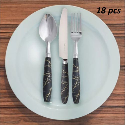 set de Couverts 18 pcs en acier inoxydable:6 Fourchettes,6 Couteaux,6 Cuillères
 Fiche Technique et Prix au Maroc