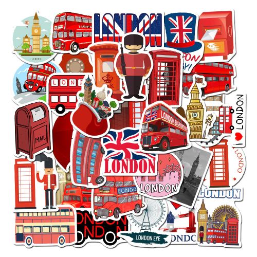 stickers Classic British Style London Bus Bullet Decorative Scrapbooking Label Diary Stationery lot/30 pcs
 Fiche Technique et Prix au Maroc