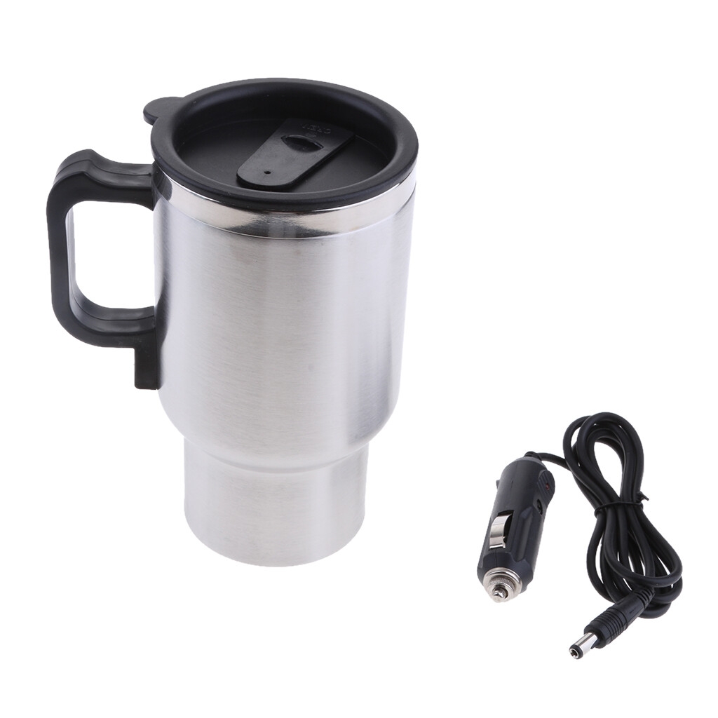Car 12V Heating Cup 500ml Drinks Water Mug Cup Heated Bottle Car Insulation Cup for Car Travel Home