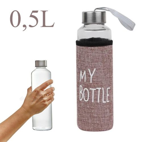 Bouteille d'eau R et Boisson en Verre avec Housse de belle motif My bottle 0,5 L
 Fiche Technique et Prix au Maroc