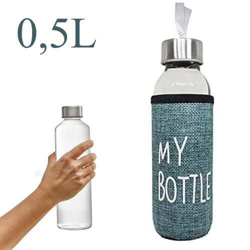 Bouteille d'eau B et Boisson en Verre avec Housse de belle motif My bottle 0,5 L
 Fiche Technique et Prix au Maroc