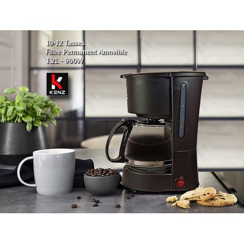 Kenz Cafetière Electrique expresso  10-12 tasses - Filtre Permanent - 900W - Noir
 Fiche Technique et Prix au Maroc