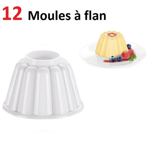 Moules à flan en plastique, Lot de 12 Pcs, Moules individuels
 Fiche Technique et Prix au Maroc