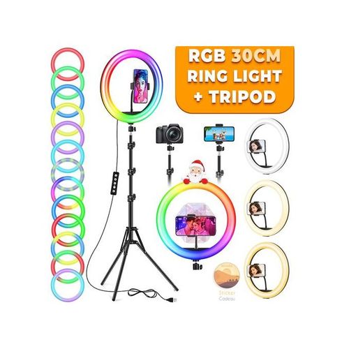 Astro Lighting RGB Ring Light 30 cm avec Tripode 2 m pour YouTube / Tiktok
 Fiche Technique et Prix au Maroc