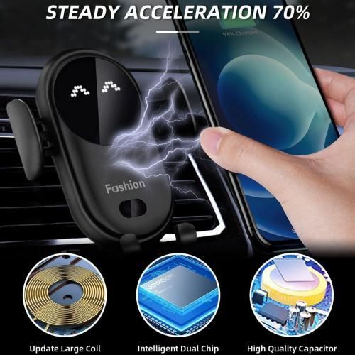 WIRELESS CHARGER Support de chargeur sans fil pour voiture,Charge rapide,Rotation 360°
 Fiche Technique et Prix au Maroc