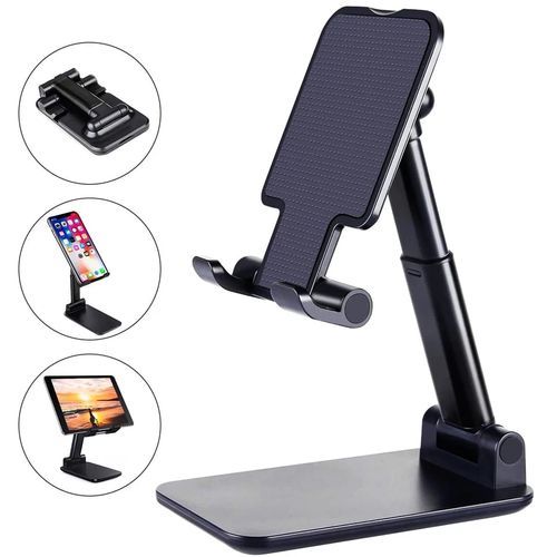 1 pcs Support de téléphone de tablette de bureau de tige / table pliable réglable ajustable portatif d'awei étendent de bâti en alluminum pour smartphone pour iphone/ huawei/ samsung galaxy/ oppo/ ipad- noire
 Fiche Technique et Prix au Maroc
