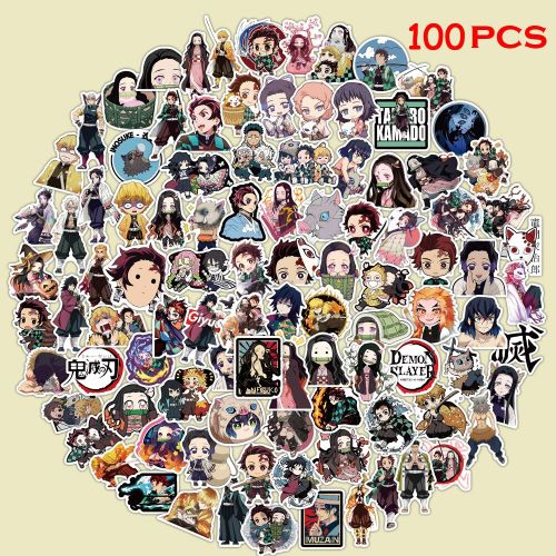 stickers de dessin animé Demon Slayer Kimetsu No Yaiba, autocollant anime manga 100 pcs
 Fiche Technique et Prix au Maroc