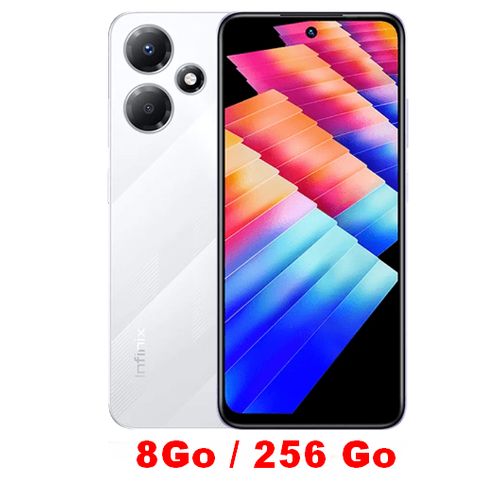 Infinix Hot 30 (16GB Ram / 256GB ) - Helio G88 Gaming -50 MP -Dual Sim -5000 mAh- Blanc
 Fiche Technique et Prix au Maroc