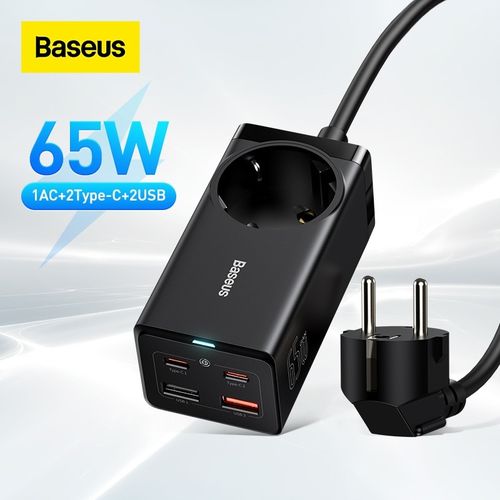 Baseus Chargeur GaN 65W, 4 ports, adaptateur de bureau, Station de charge rapide
 Fiche Technique et Prix au Maroc