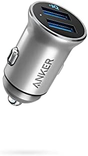 Chargeur de voiture Anker, chargeur de voiture 320 (24 W II), mini chargeur de voiture double USB en alliage d'aluminium avec LED bleue pour iPhone 15 14 13 Pro Max, iPad Pro/Air 2/Mini, Galaxy et plus (non compatible avec charge rapide)
 Fiche Technique et Prix au Maroc