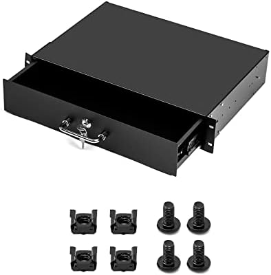 QWORK Armoire de serveur à tiroir verrouillable 19 pouces – Tiroir de rangement DJ monté en rack avec clé (2U)
 Fiche Technique et Prix au Maroc