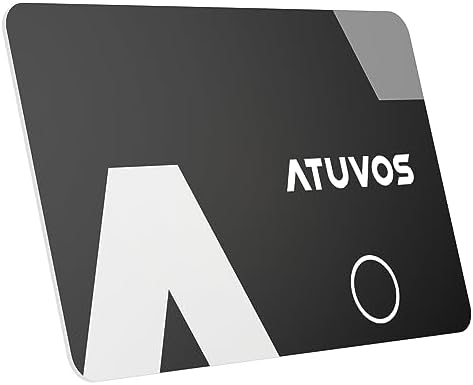 ATUVOS Carte de suivi de portefeuille fin 0,16 cm, localisateur de portefeuille, localisateur Bluetooth intelligent pour téléphone, bagages, passeport, fonctionne avec Apple Find My (iOS uniquement), étanche IP67, noir 1 paquet
 Fiche Technique et Prix au Maroc