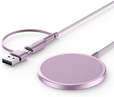 JSAUX Chargeur magnétique sans fil compatible avec MagSafe Charger/iPhone 15/15 Pro/15 Plus/15 Pro Max/14/14 Pro/14 Plus/14 Pro Max/13/13 Pro/13 Pro Max/12, chargeur sans fil, Mag Chargeur (violet)
 Fiche Technique et Prix au Maroc