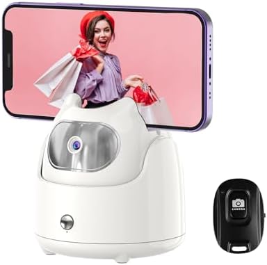 Trépied de suivi automatique du visage – Support de téléphone avec suivi automatique à rotation à 360°, sans application, support pour appareil photo de téléphone avec télécommande et contrôle gestuel, support de prise de vue intelligent à piles pour Live Vlog Tiktok (blanc)
 Fiche Technique et Prix au Maroc