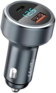 Adaptateur de chargeur de voiture USB C, coque en aluminium et affichage de tension LED, chargeur ultra rapide 58,5 W USB C avec 2 ports compatible avec iPhone 14 13 12, Samsung S23, iPad (argenté)
 Fiche Technique et Prix au Maroc