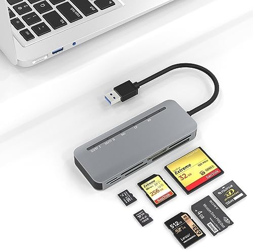 Lecteur Carte SD USB 3.0,Lecteur de Carte Mémoire 7 en 1,lit 5 Cartes simultanément,Prend en Charge 5 Gbit/s,Memory Stick Pro Duo Adaptateur pour SD/SDXC/SDHC/Micro SD/CF/XD/MS/MMC SD Card Reader
 Avis, Fiche Technique et Prix au Maroc
