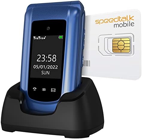USHINING Téléphone à clapet débloqué 4G LTE avec carte SIM Speed ​​Talk pour personnes âgées, téléphone portable SOS à gros boutons, téléphone de base pour personnes âgées, écran de 2,4 pouces, téléphone débloqué avec station de chargement (bleu)
 Fiche Technique et Prix au Maroc