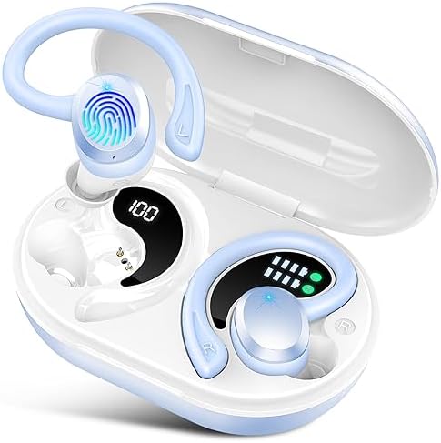 Ecouteurs Bluetooth sans Fil Sport, Écouteurs Bluetooth 5.3 Hi-Fi Stéréo, 48H Oreillette Bluetooth sans Fil avec ENC Antibruit Mic/Dual Écran LED/IP7 Étanche/À l'aise Ecouteur pour Running iOS/Android
 Avis, Fiche Technique et Prix au Maroc