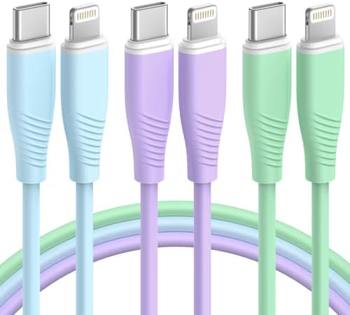 Câble USB C vers Lightning, paquet de 3, chargeur iPhone de 6 pieds, charge rapide [MFi Certified] Câble iPhone Type C vers câble Lightning Cordon de charge rapide Compatible avec iPhone 14 13 12 11 Pro Max X Plus et plus
 Fiche Technique et Prix au Maroc