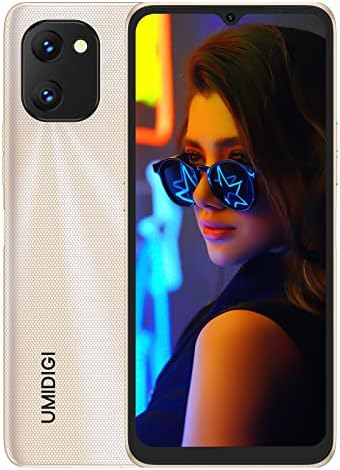 Téléphone portable UMIDIGI Power 7S, 4 Go + 64 Go, batterie 6150 mAh, smartphone débloqué avec plein écran de 6,7" + triple caméra AI 16 MP, smartphone Android doré.
 Fiche Technique et Prix au Maroc