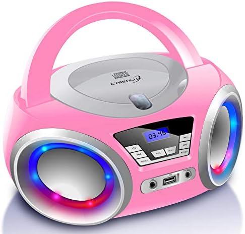 Lecteur CD avec éclairage LED | Prise casque | Radio stéréo portable | Radio enfant | chaîne stéréo | USB | lecteur CD/MP3 | radio FM | prise casque | Aux In (Pretty Kitty Pink)
 Avis, Fiche Technique et Prix au Maroc